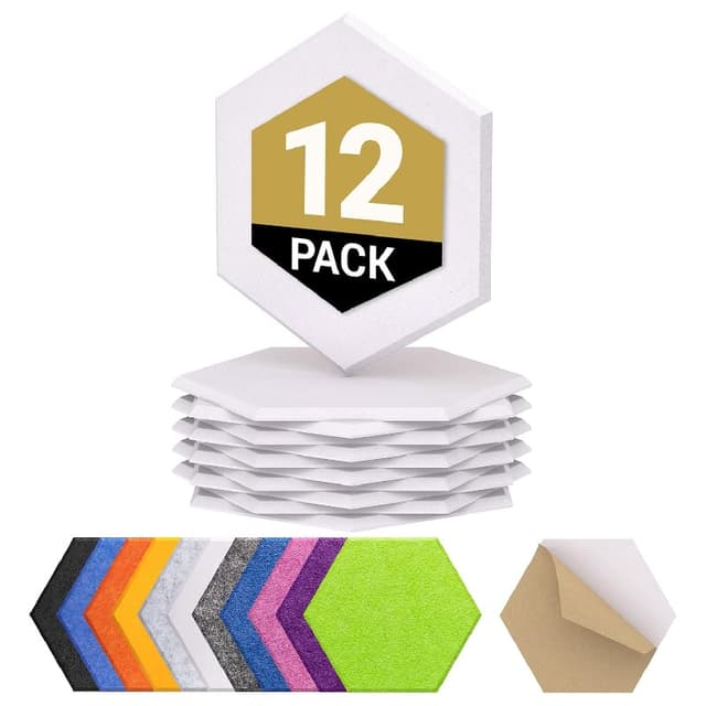 Tonor panneaux acoustiques hexagonaux 30×26 cm lot de 12