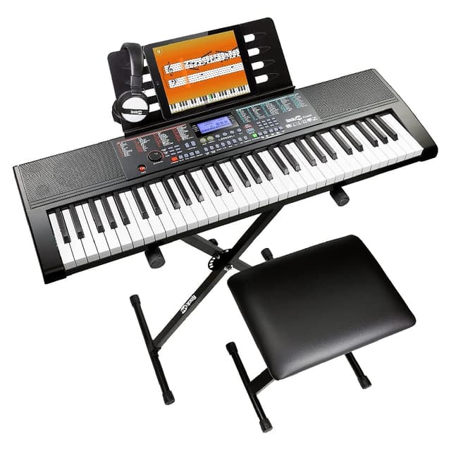 Pack piano d’études 61 touches – Support, banc, casque et cours