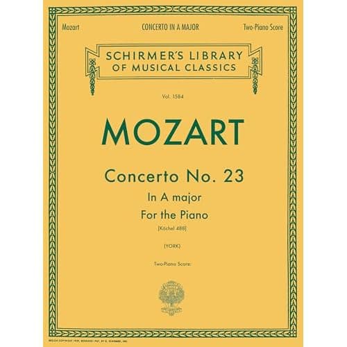 Concerto pour piano n° 23 K. 488 de Mozart, partition pour deux pianos